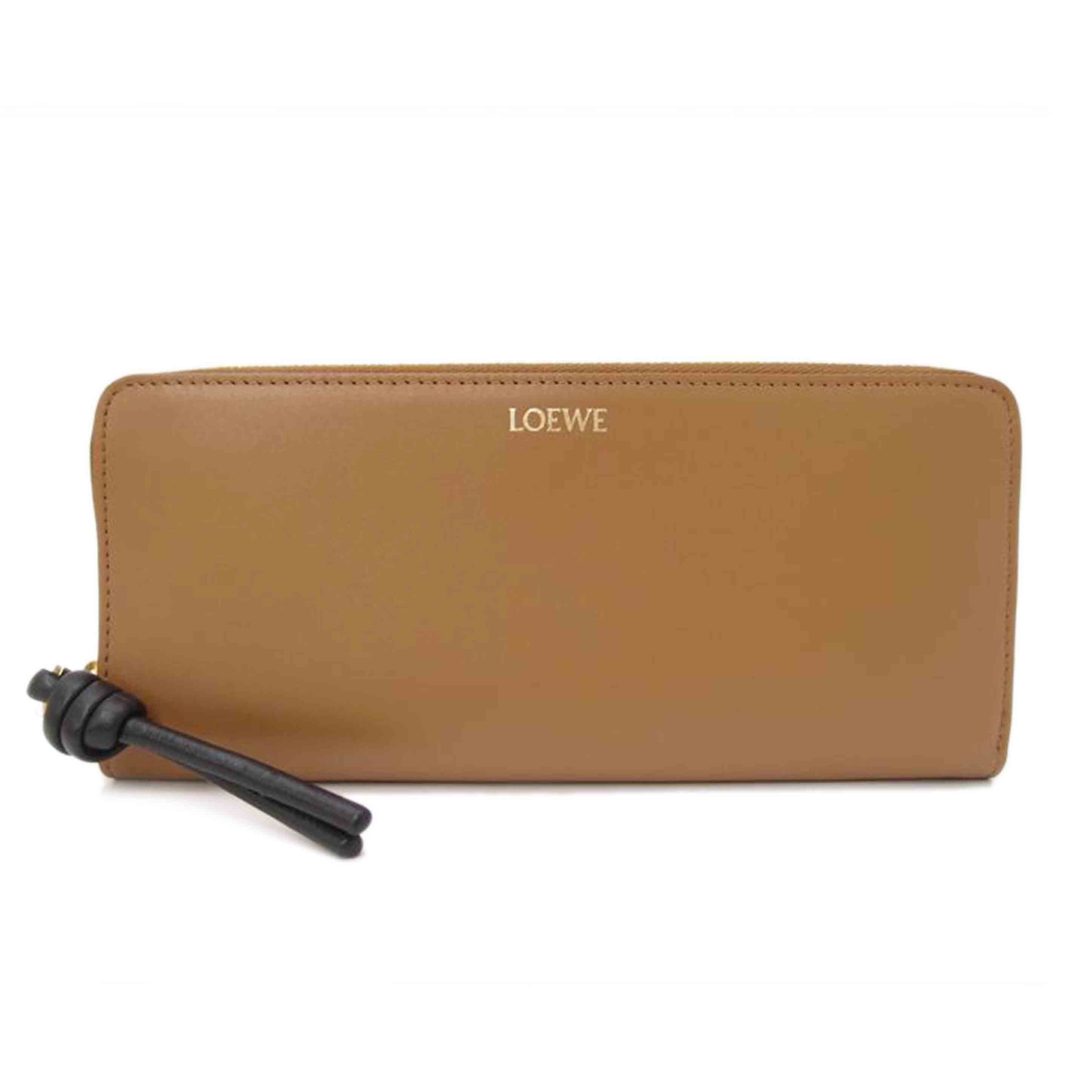 LOEWE ロエベ/ノットラウンドファスナー長財布／ブラウン/CEM1G39X01//262***/SAランク/69