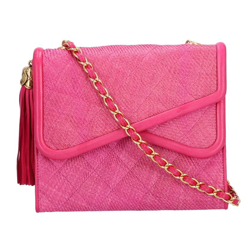 CHANEL シャネル/G金具／チェーンショルダー／キャンバス／ピンク　//129****/Bランク/84