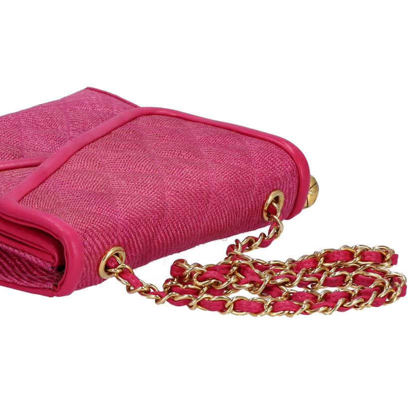 CHANEL シャネル/G金具／チェーンショルダー／キャンバス／ピンク　//129****/Bランク/84
