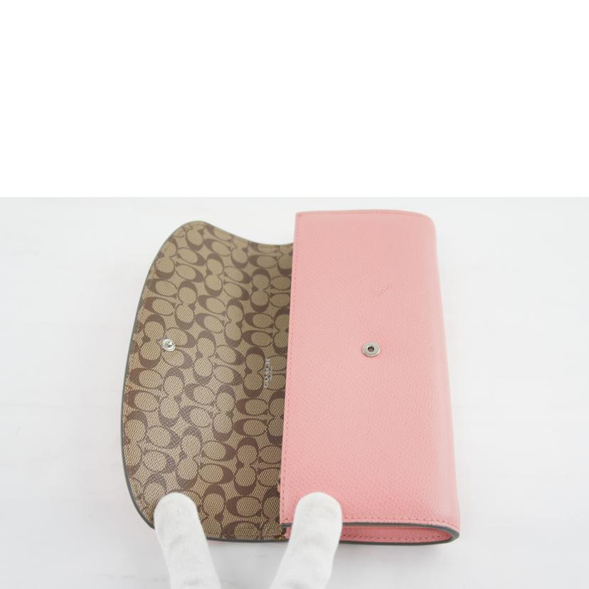 COACH コーチ/クロスグレインレザー長財布／ピンク/F52628//B15**/Bランク/64