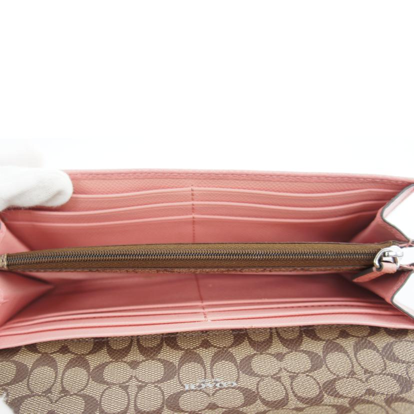 COACH コーチ/クロスグレインレザー長財布／ピンク/F52628//B15**/Bランク/64