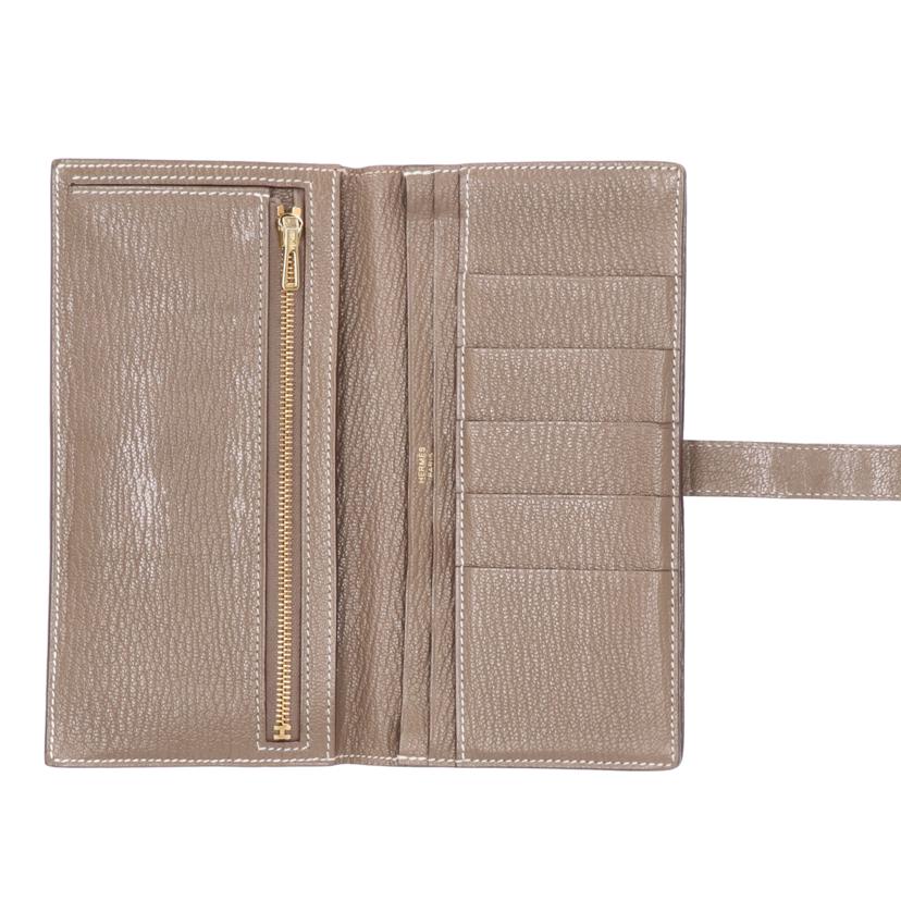 HERMES エルメス/ベアンスフレ／エトゥープ／シェーブル／ゴールド金具//Bランク/75