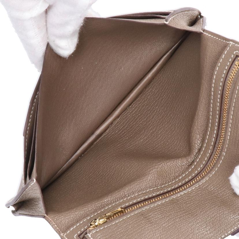 HERMES エルメス/ベアンスフレ／エトゥープ／シェーブル／ゴールド金具//Bランク/75
