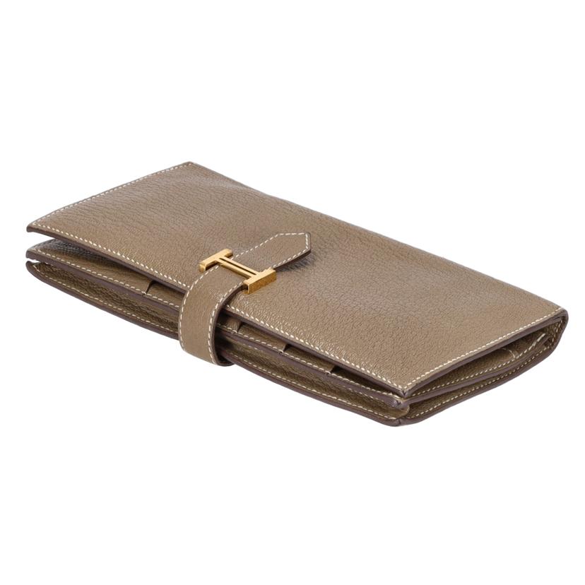 HERMES エルメス/ベアンスフレ／エトゥープ／シェーブル／ゴールド金具//Bランク/75