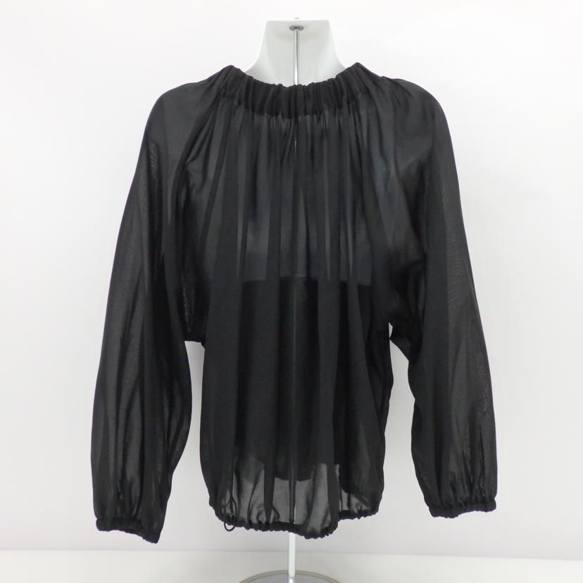 SALON　adam　et　rope サロンアダムエロペ/シアーギャザージップブルゾン　ブラック/SHL35120A//Aランク/77