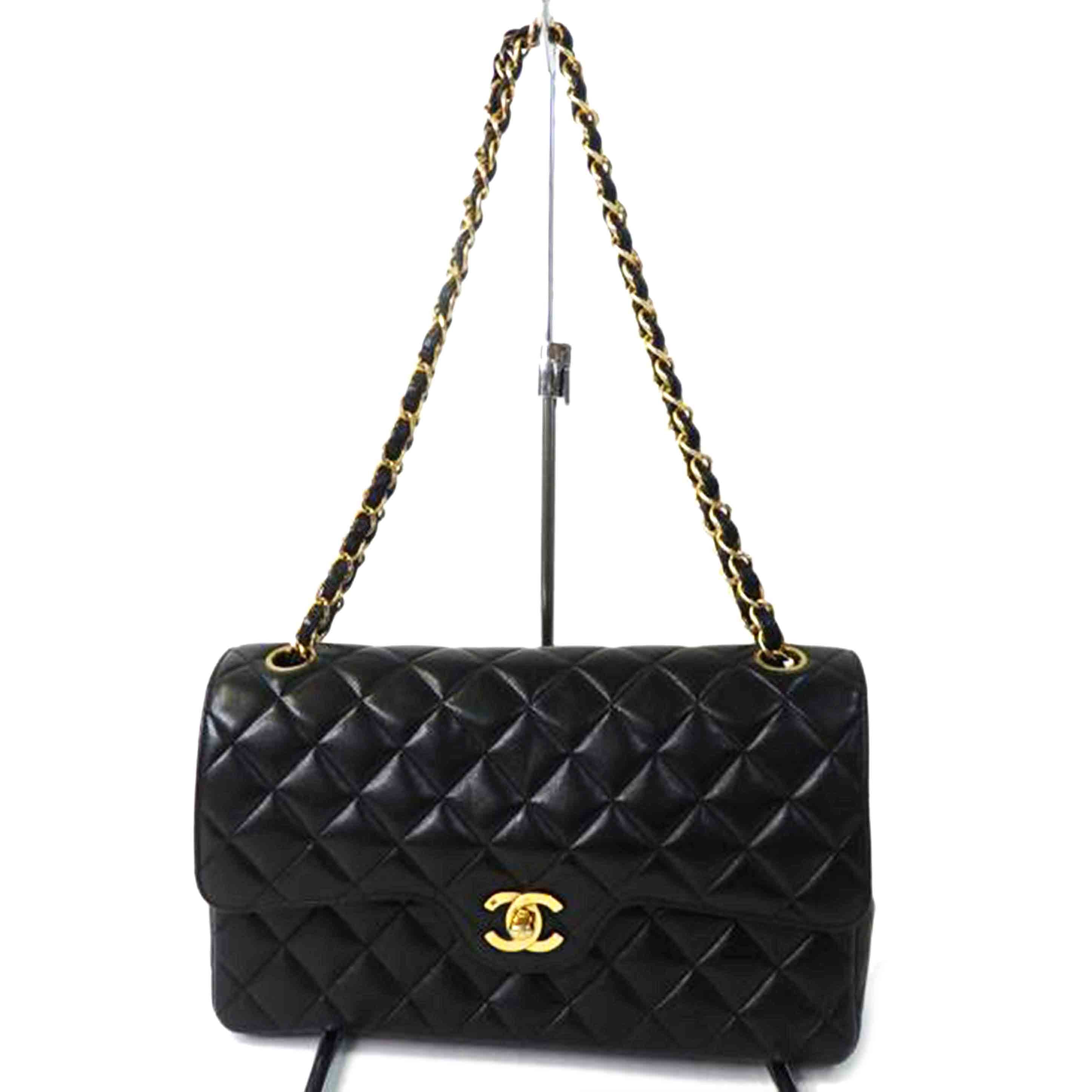 CHANEL シャネル/マトラッセ／ダブルフラップ25チェーンショルダー／黒／ゴールド金具/A01112//297****/ABランク/84