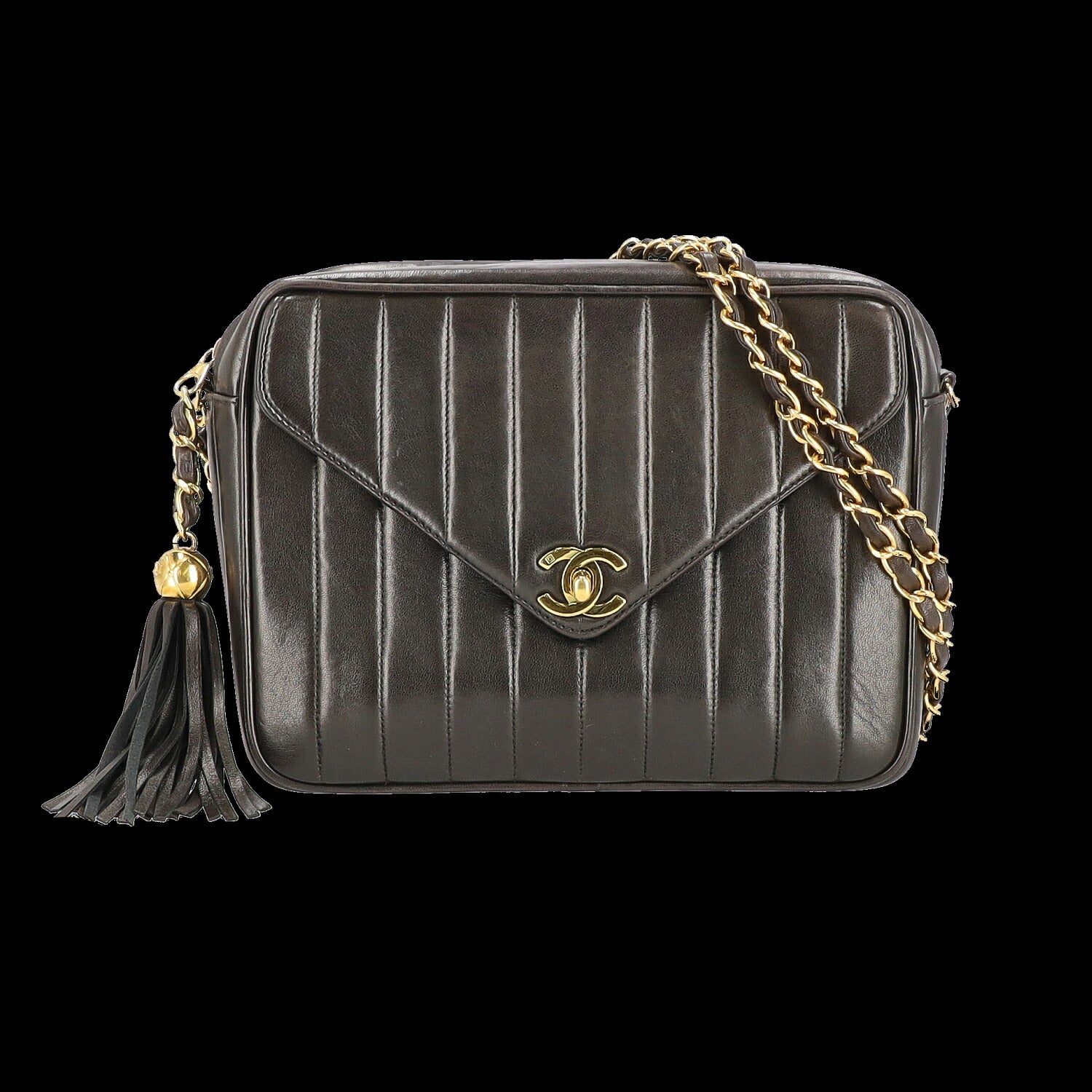 CHANEL シャネル/マドモアゼル／フリンジチェーンショルダーバッグ／ラム／黒／ゴールド金具//437****/ABランク/84