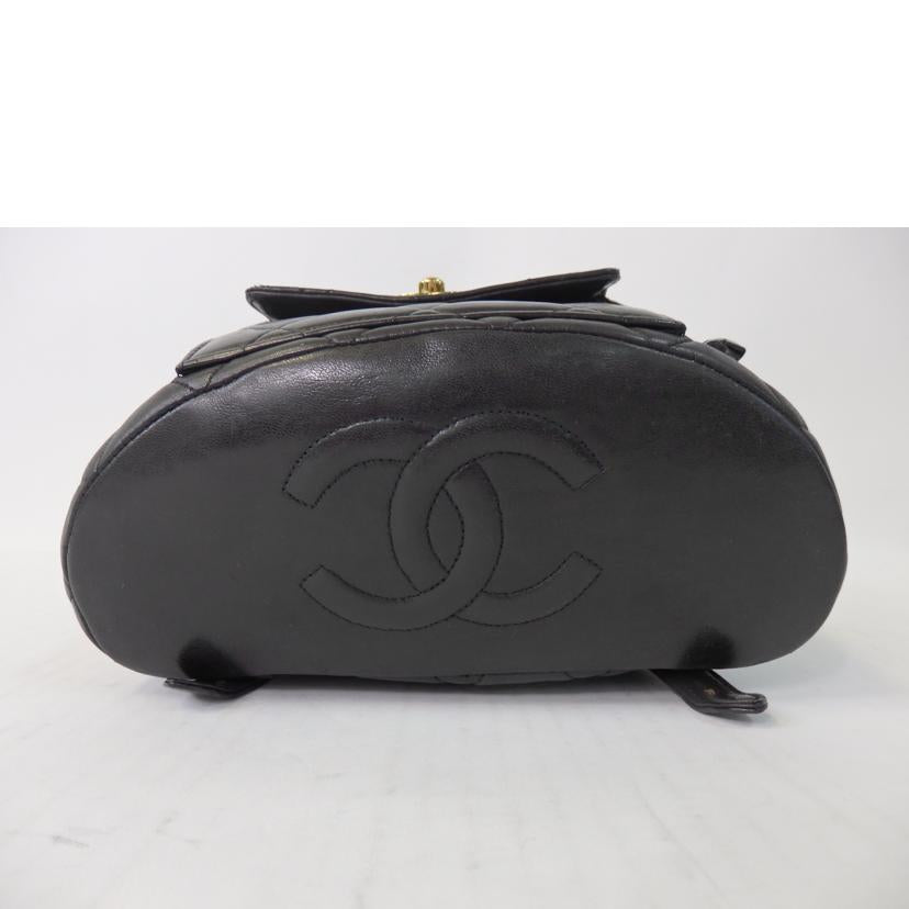 CHANEL シャネル/ココマークチェーンリュック／マトラッセ／ラム／黒／ゴールド金具/A10177//378****/Bランク/84
