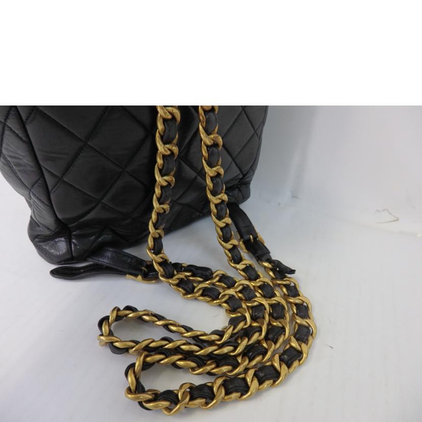 CHANEL シャネル/ココマークチェーンリュック／マトラッセ／ラム／黒／ゴールド金具/A10177//378****/Bランク/84