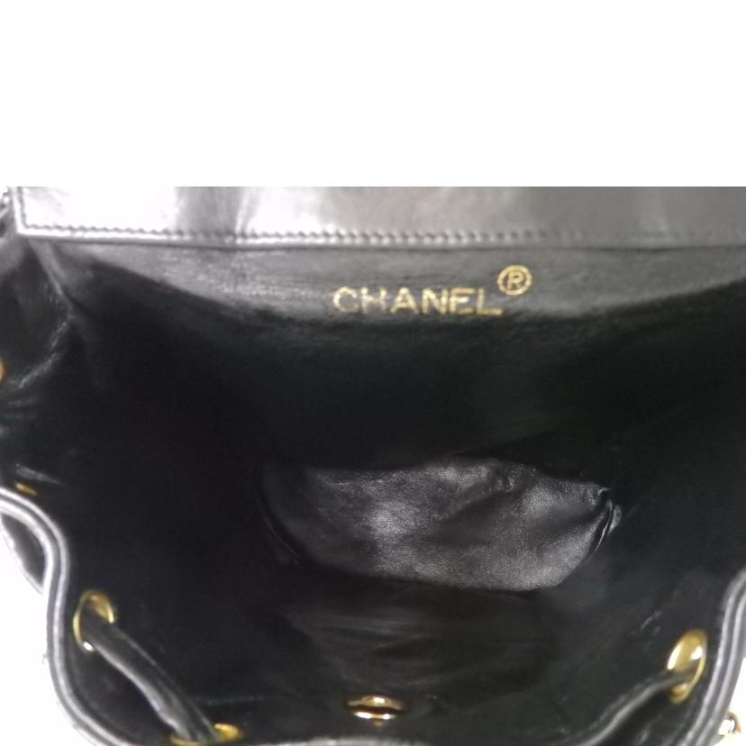 CHANEL シャネル/ココマークチェーンリュック／マトラッセ／ラム／黒／ゴールド金具/A10177//378****/Bランク/84