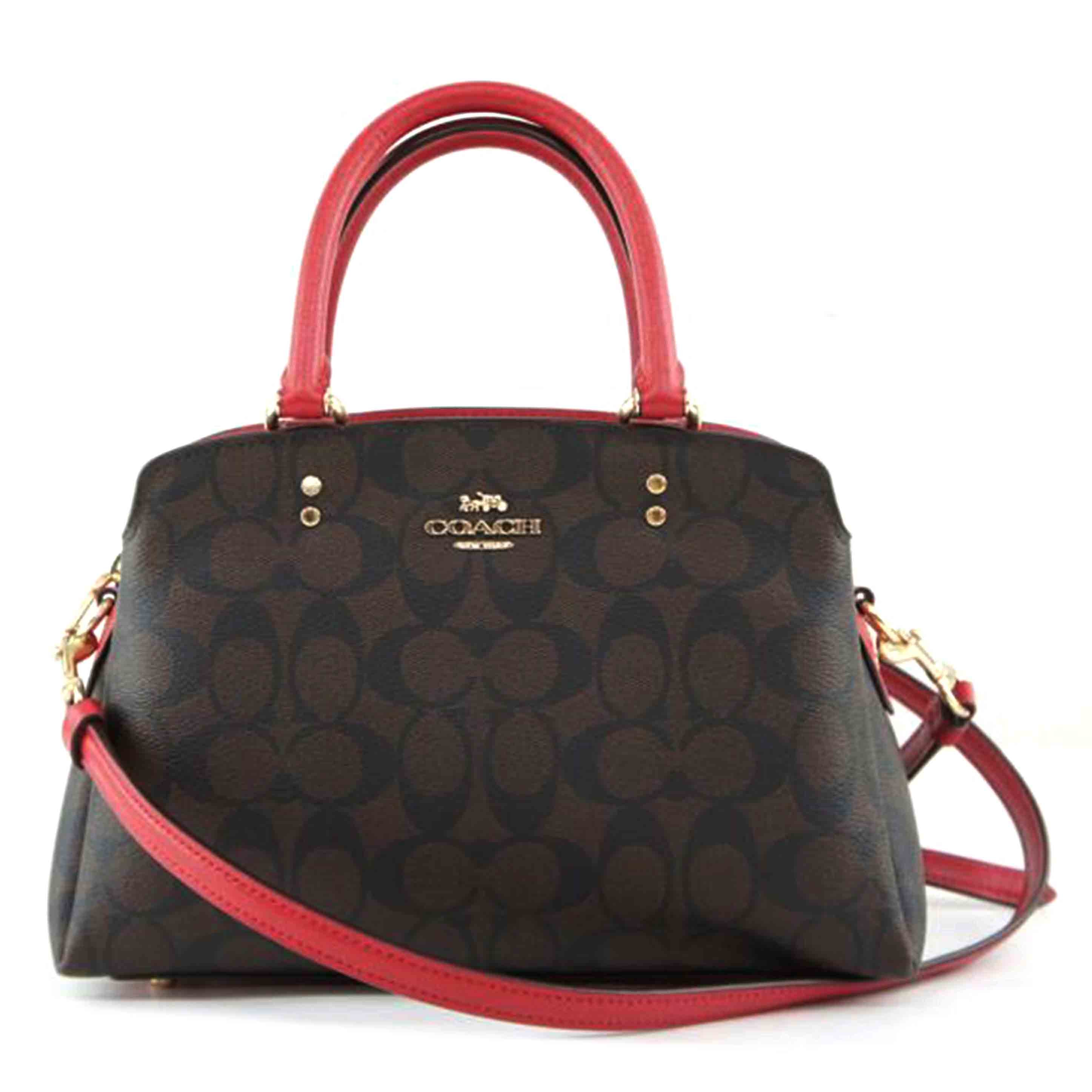 COACH コーチ/シグネチャー／2WAYハンド／ベージュ／レッド/91494//B20**/Aランク/64