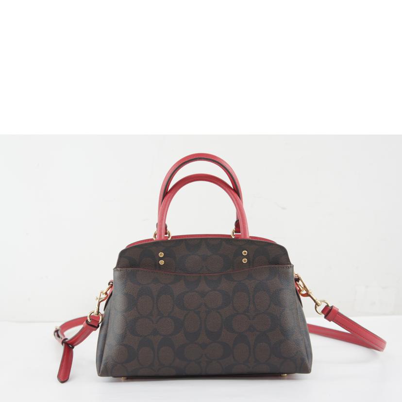 COACH コーチ/シグネチャー／2WAYハンド／ベージュ／レッド/91494//B20**/Aランク/64