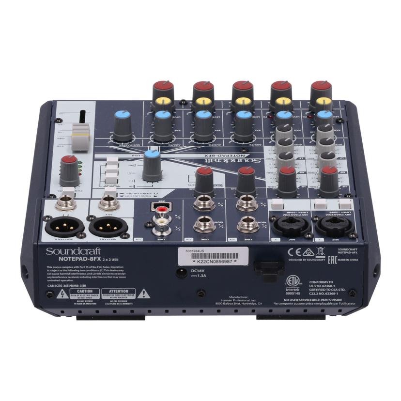 Soundcraft サウンドクラフト/アナログミキサー/Notepad-8FX//K22CN0856987/Bランク/85