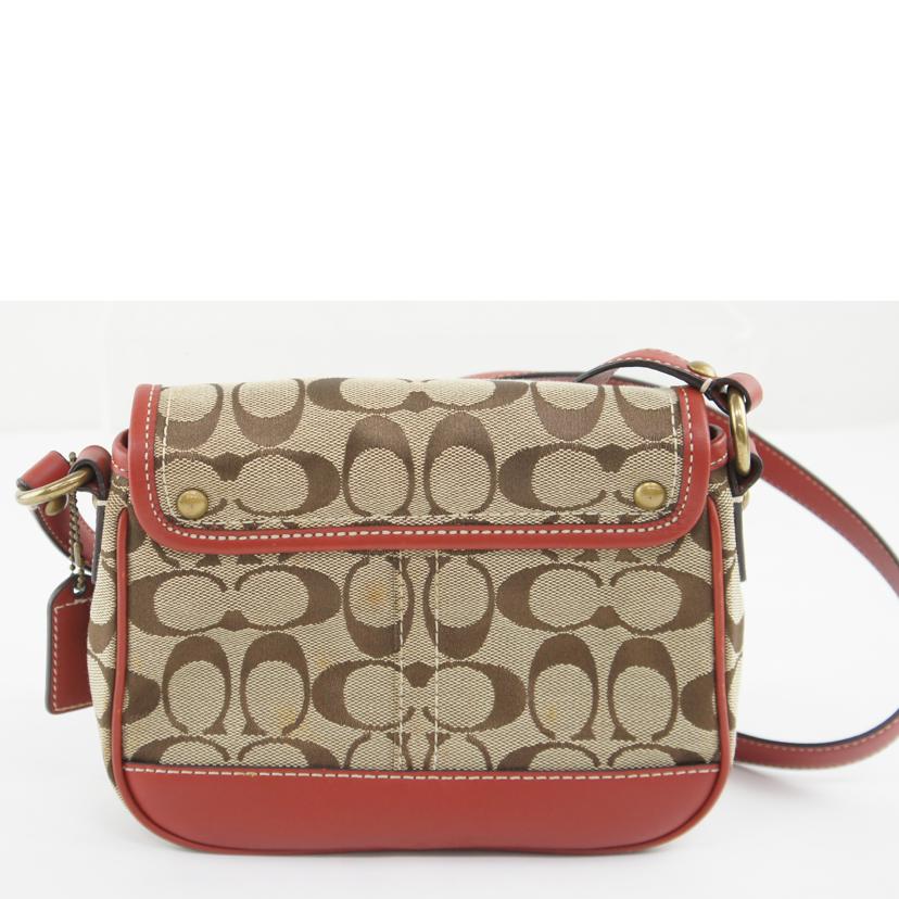 COACH コーチ/シグネチャー／ショルダーバッグ／ベージュ／レッド/F10566//A09**/ABランク/64