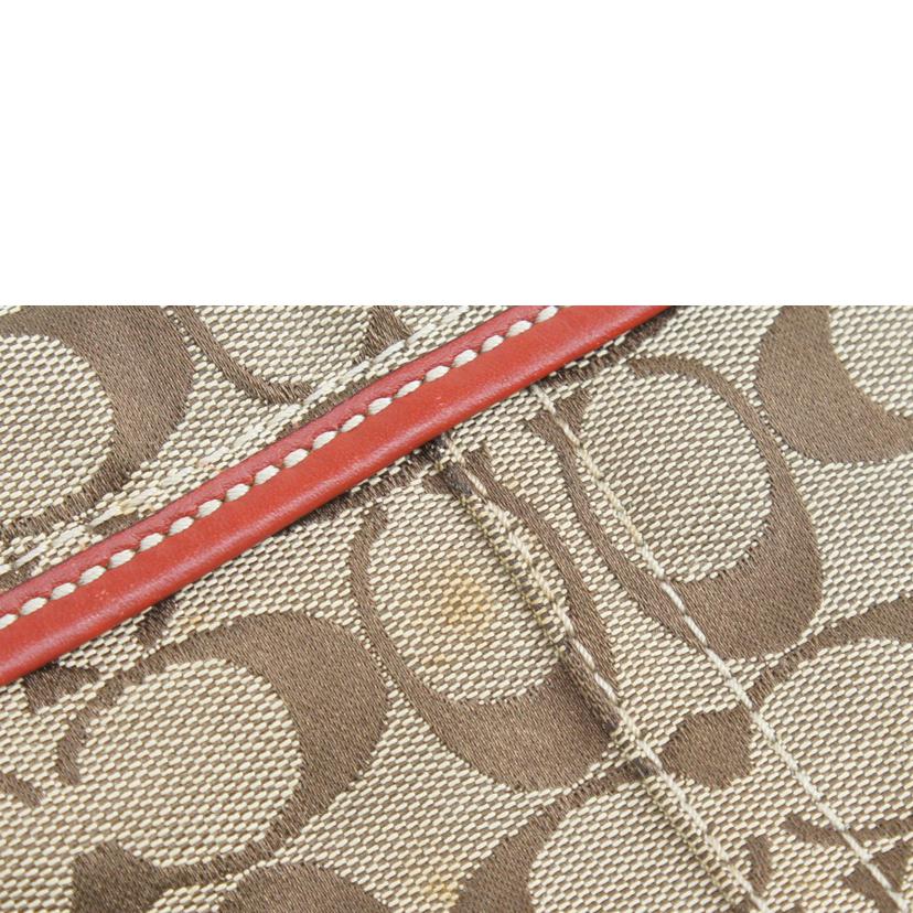 COACH コーチ/シグネチャー／ショルダーバッグ／ベージュ／レッド/F10566//A09**/ABランク/64