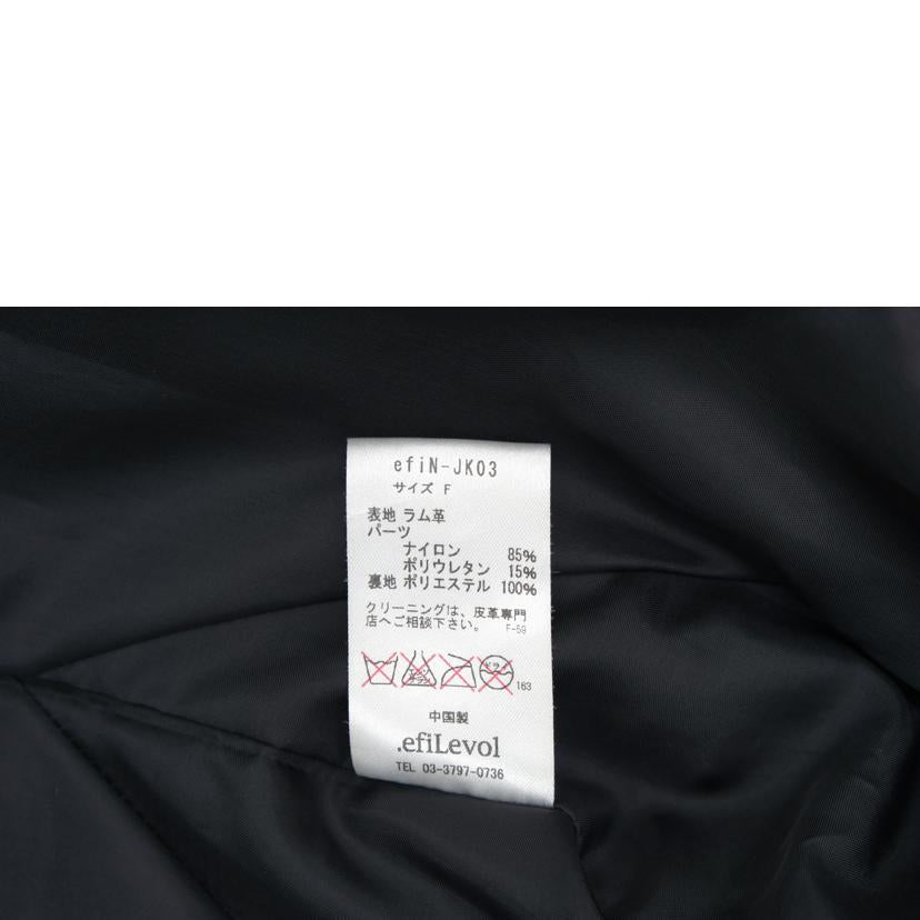 efilevol エフィレボル/efilevol　レザー　切替　ジップアップ　パーカー　BK//ABランク/78
