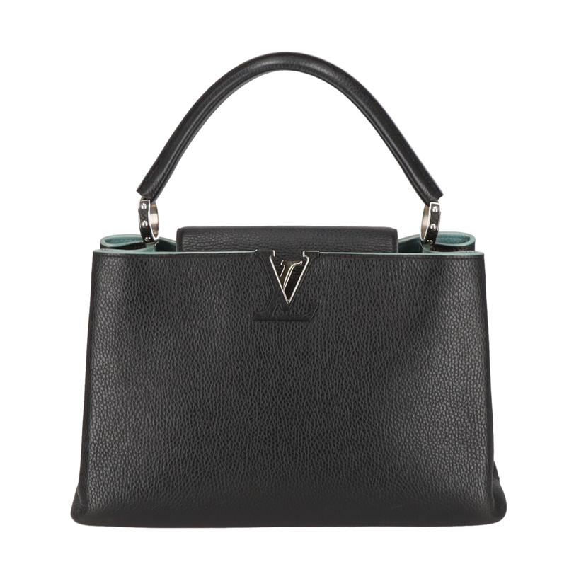 LV　 ルイヴィトン/カプシーヌMM／トリヨン・ノワール×ターコイズ//AR1***/ABランク/20