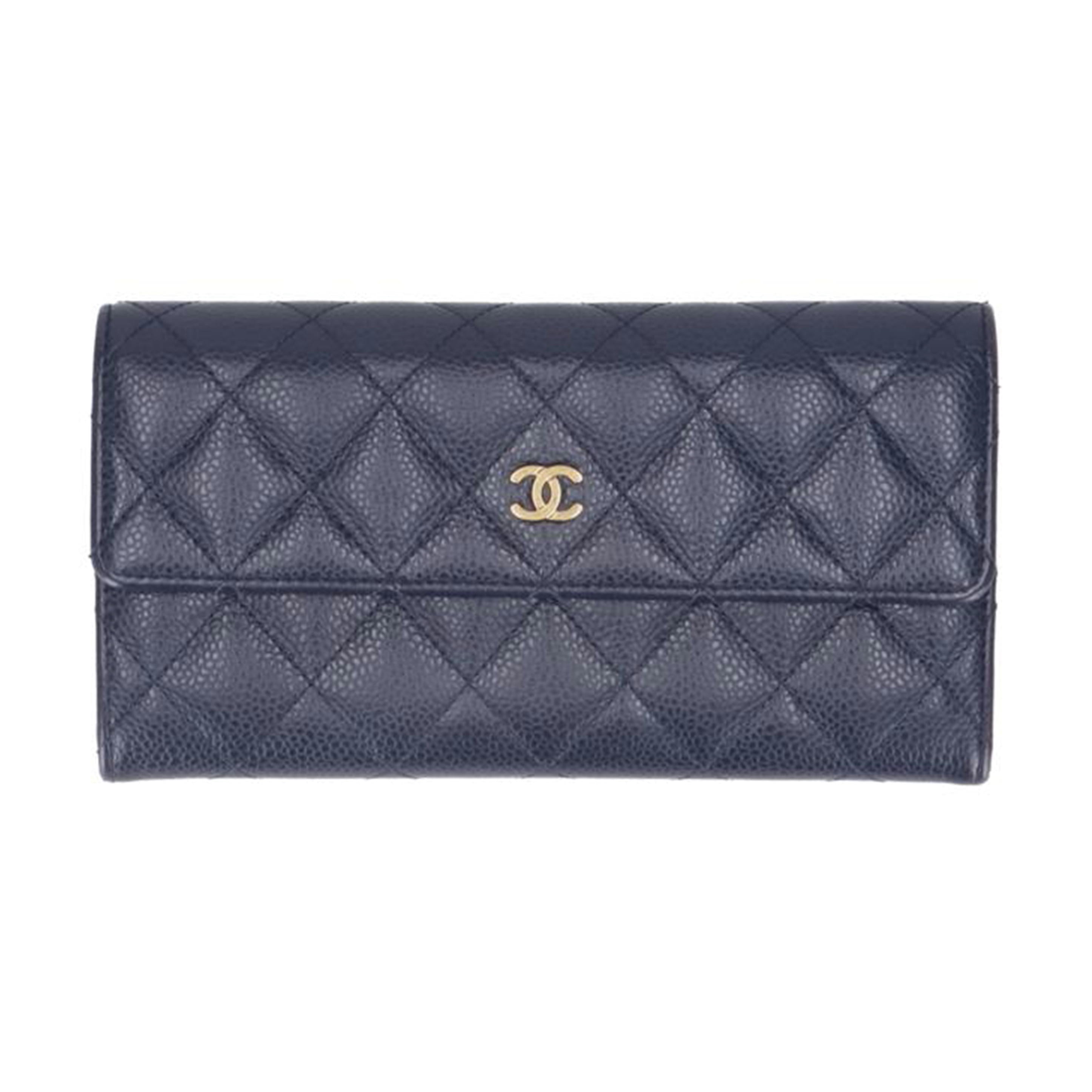 CHANEL シャネル/　キャビアスキン　長財布//217*****/Aランク/37