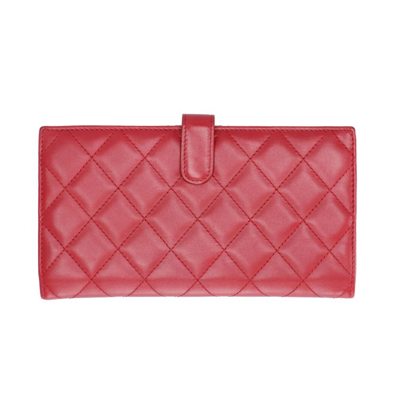 CHANEL シャネル/Wホック長財布／カンボンライン／レッド//136*****/ABランク/85