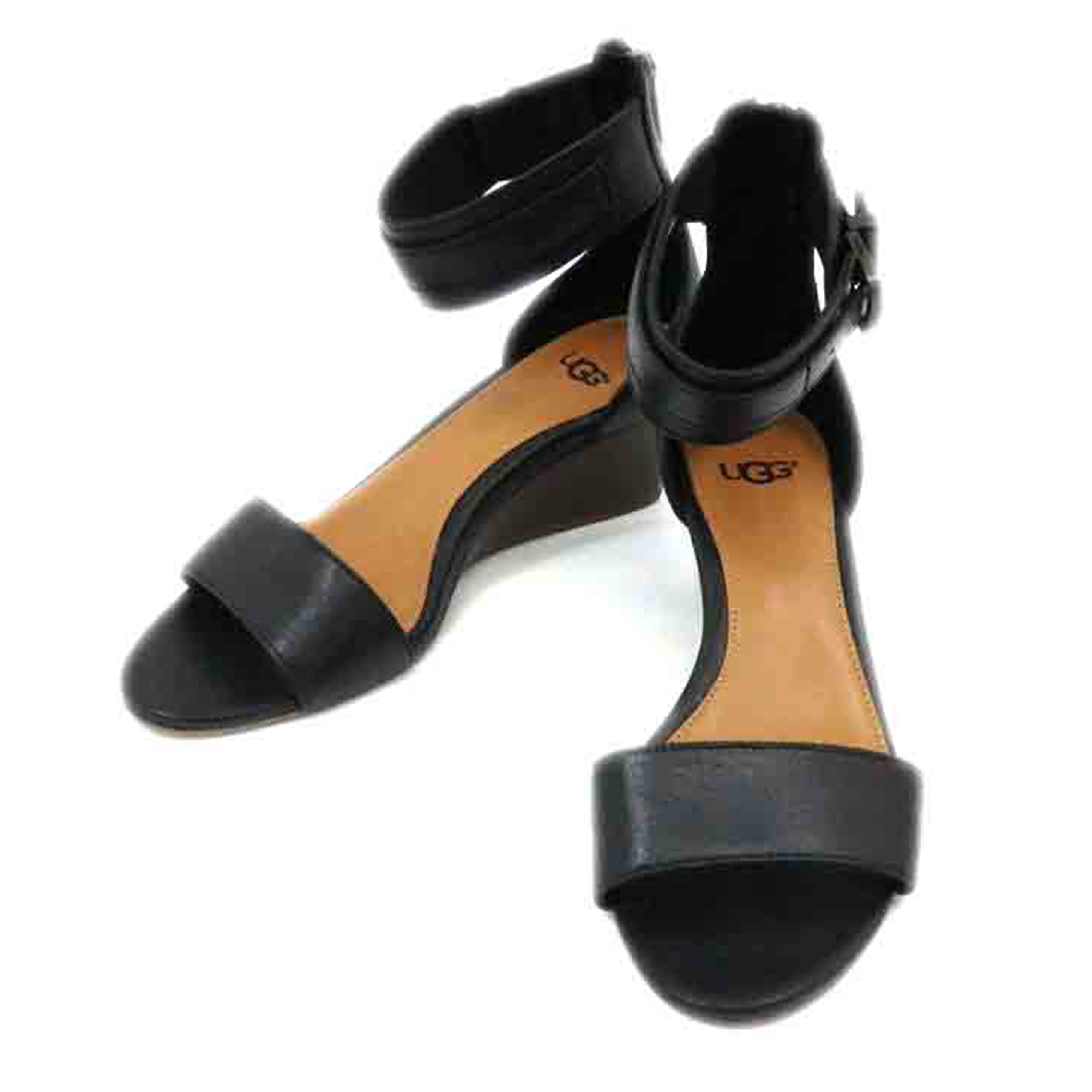 UGG アグ/ウェッジソール　レザーサンダル　W　CHAR/1018581W/BLK//ABランク/77