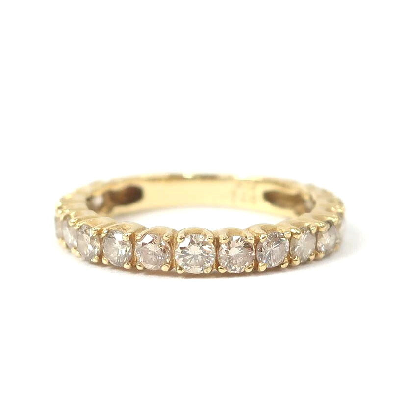 ダイヤ　ハーフエタニティリング　1．0ct　11号　17石　K18YG　ハフエタ　爪留め//ABランク/65