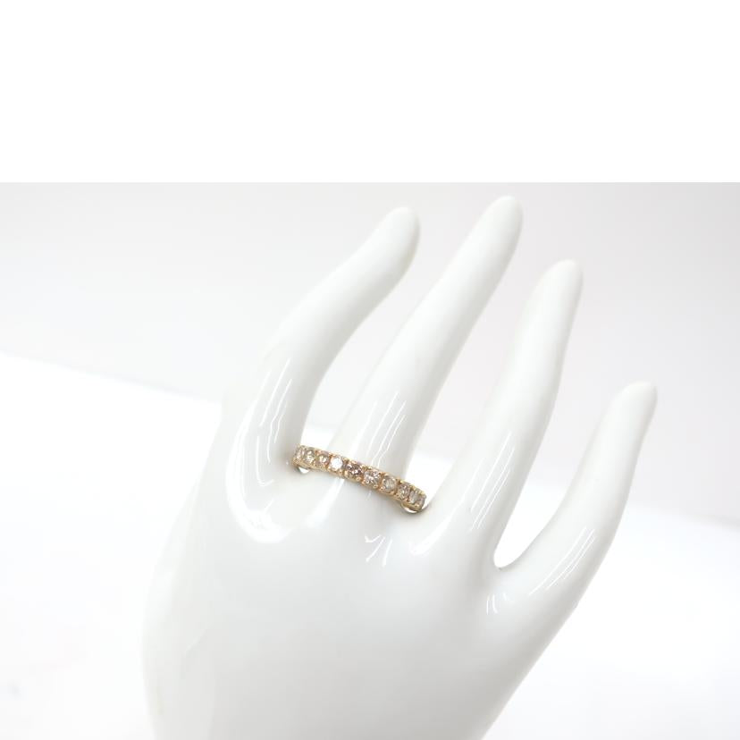 ダイヤ　ハーフエタニティリング　1．0ct　11号　17石　K18YG　ハフエタ　爪留め//ABランク/65