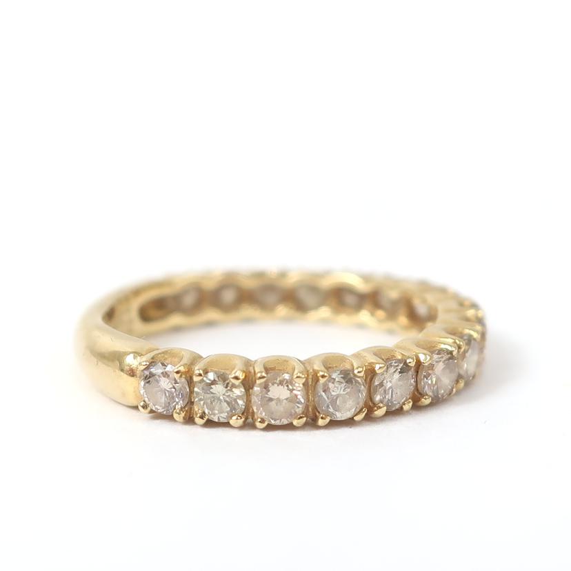 ダイヤ　ハーフエタニティリング　1．0ct　11号　17石　K18YG　ハフエタ　爪留め//ABランク/65