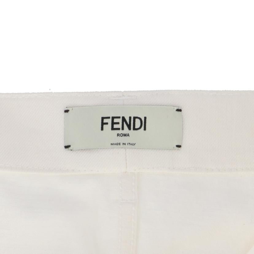 FENDI/コットンミニスカートホワイトエンボスロゴ//Aランク/92