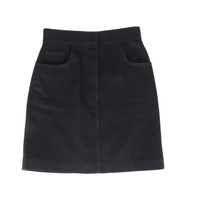 FENDI/イタリア製コットンミニスカートブラック／エンボスロゴ//ABランク/92