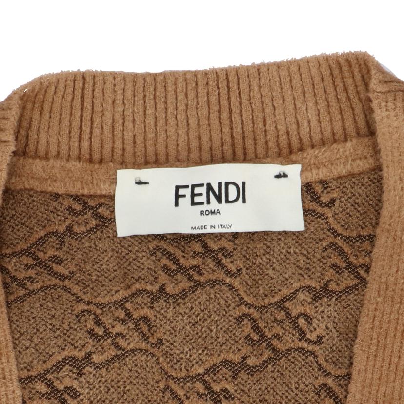 FENDI フェンディ/総柄ロゴカリグラフィーヴェルベットカーディガンブラウン/FZC920AHED//ABランク/92