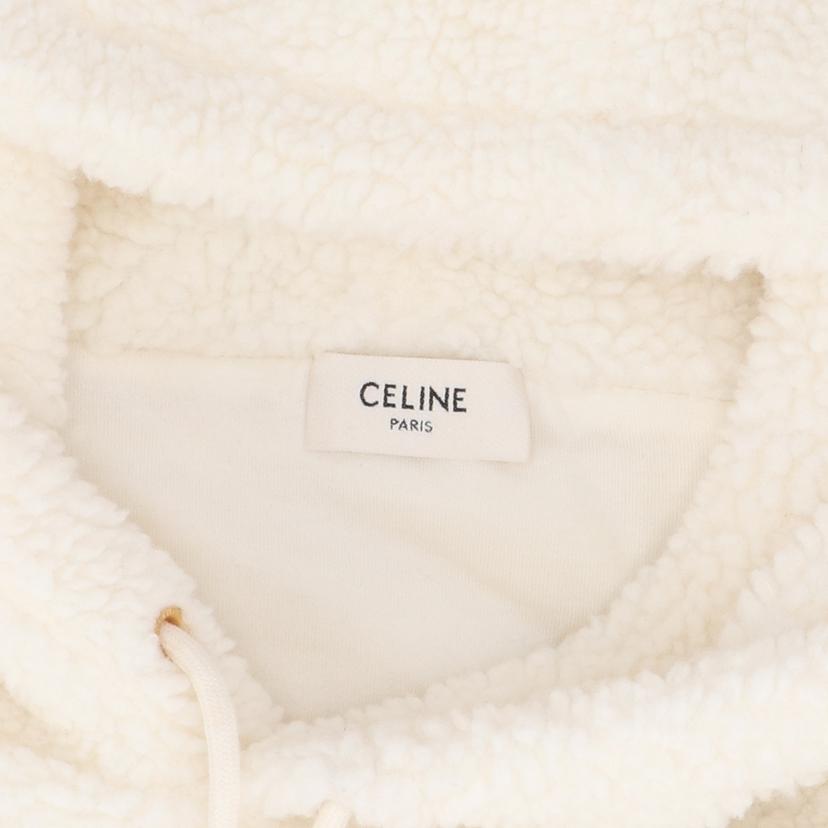 CELINE セリーヌ/トリオンフオーバーサイズフーディー/パイルフリースホワイト/2Y15A699M//ABランク/92