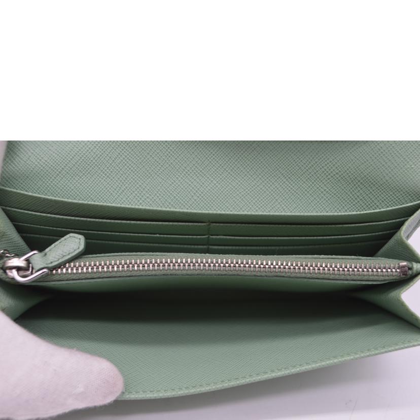 PRADA プラダ/サフィアーノリボンレザー長財布／アクアマリーナグリーン/1MH132//12N/ABランク/89