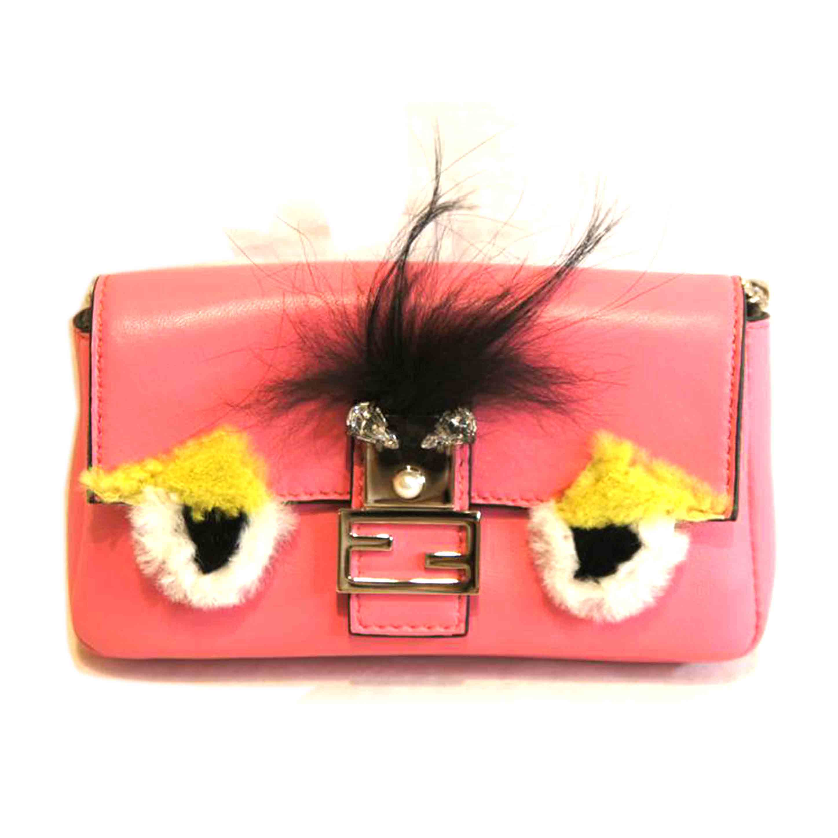 FENDI フェンディ/マイクロバゲットモンスター/チェーンウォレット//Aランク/92