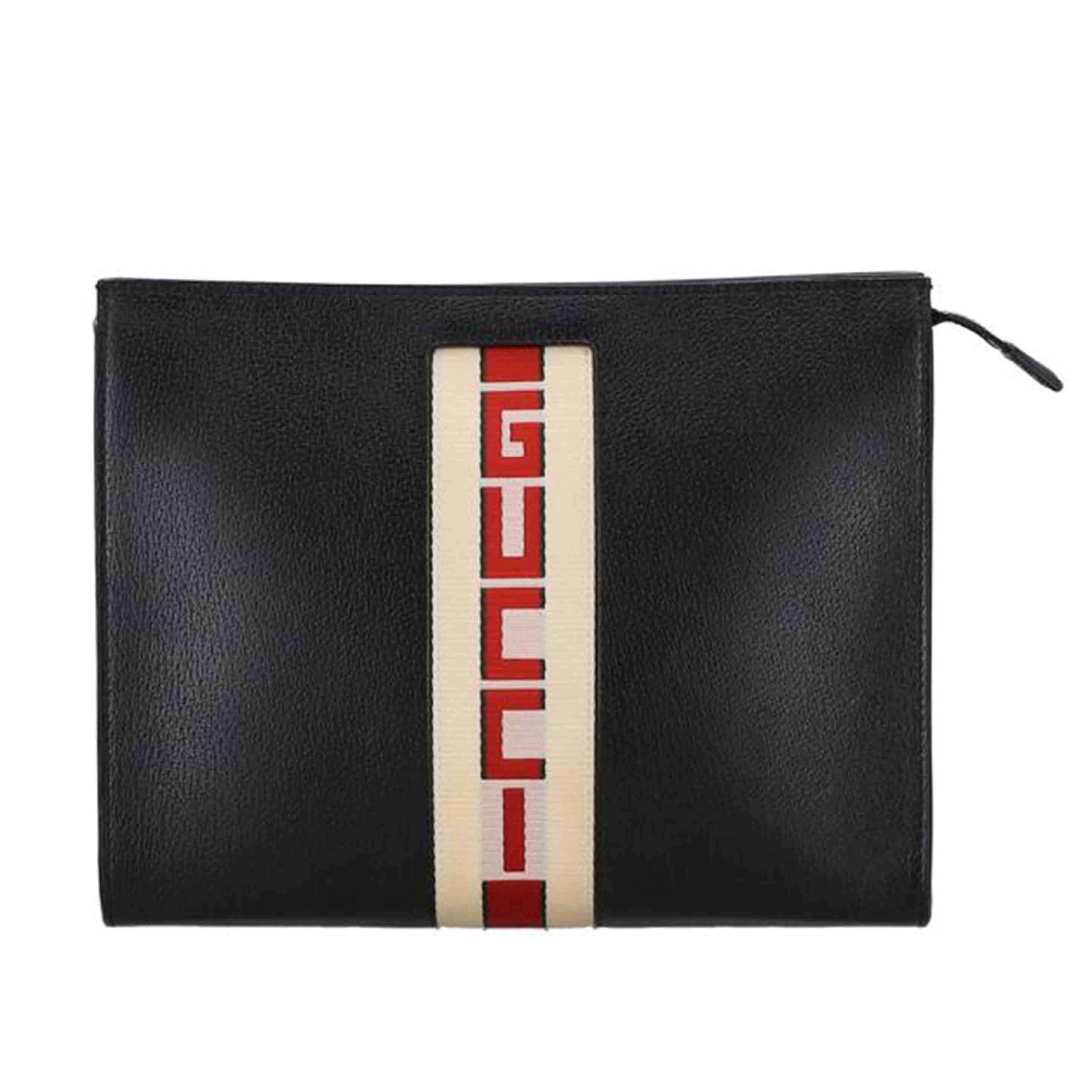 GUCCI GUCCI/ロゴストライプレザークラッチバッグ/475316//218*/ABランク/78