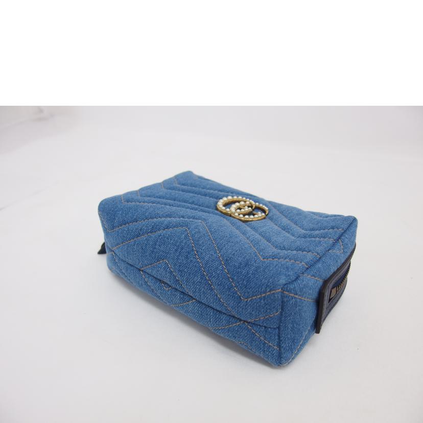 GUCCI グッチ/GGマーモント／デニムキルティングコスメポーチ/476165//520***/Aランク/04