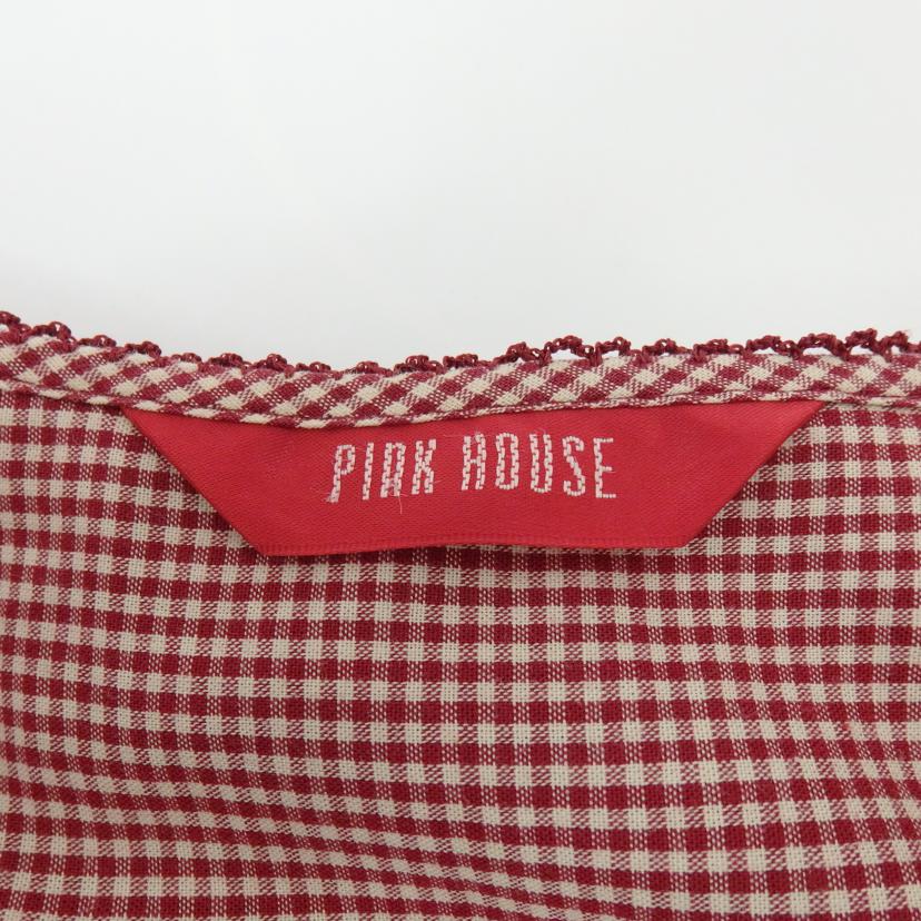 PINK　HOUSE ピンクハスス/アースギンガムチェック　フリルワンピース　雛菊5段重ね段々フリル/A2113FAY306//Aランク/77