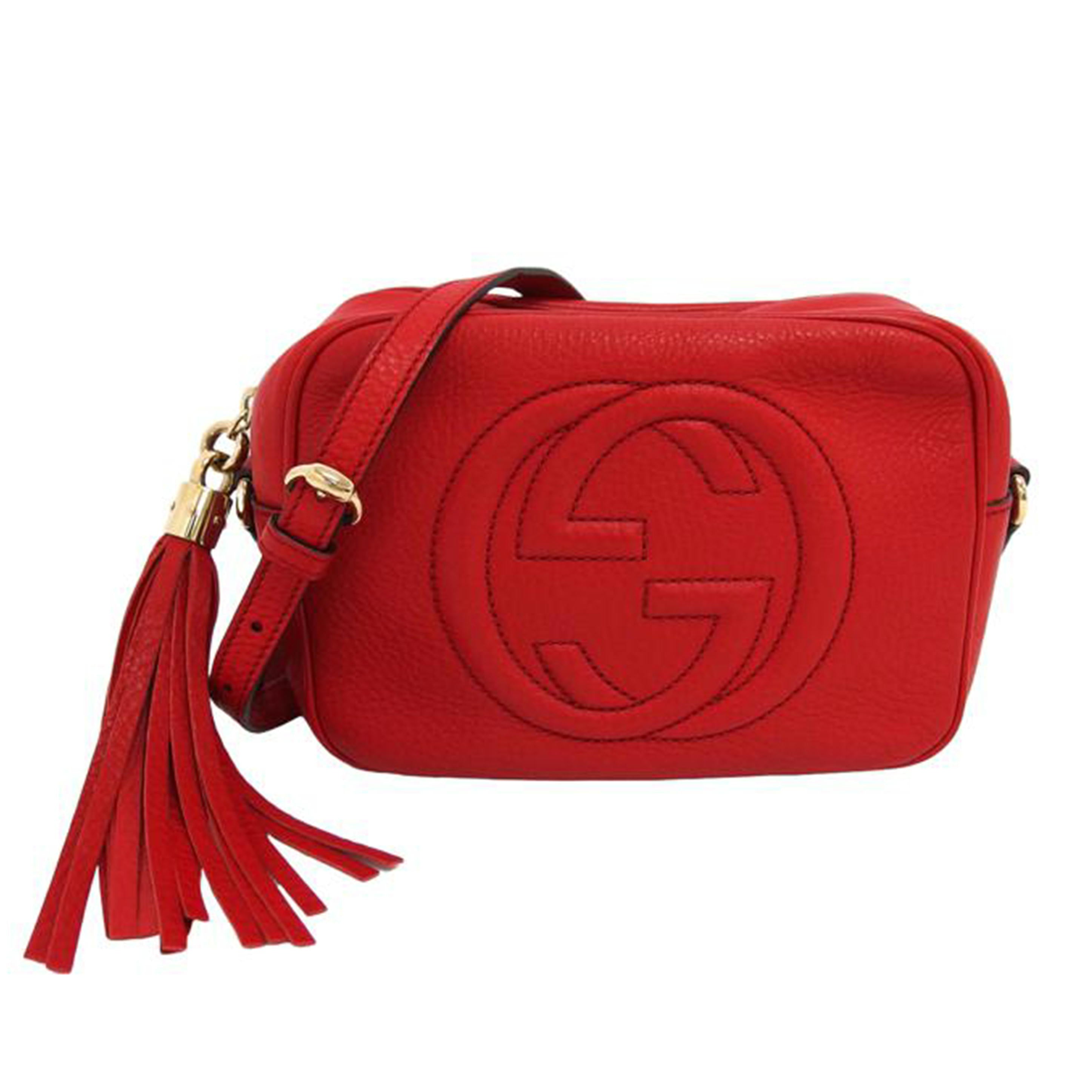 GUCCI　 グッチ/ソーホーレザー／スモールディスコバッグ／レッド/308364//498***/ABランク/04