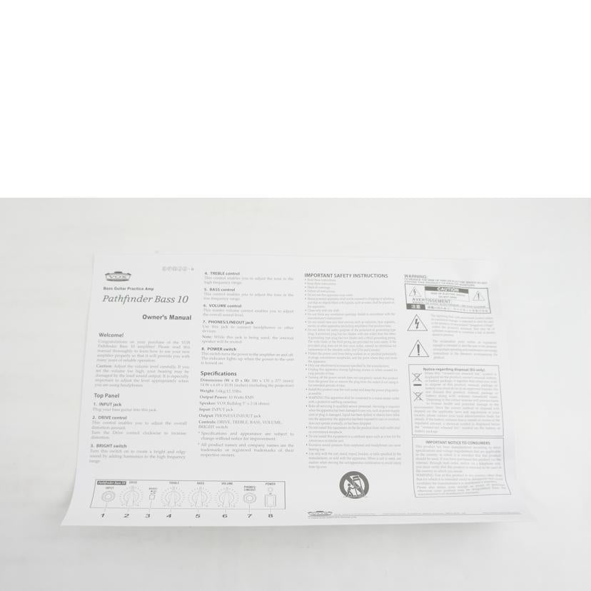VOX ヴォックス/Pathfinder　Bass10/PFB-10//S022828/Aランク/64