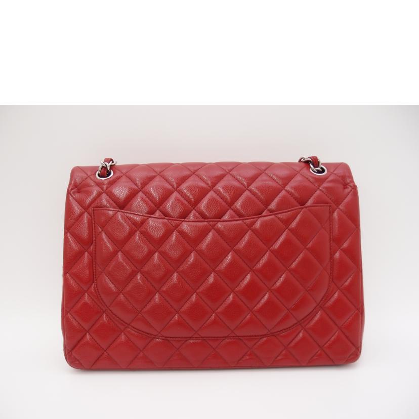 CHANEL/キャビアスキンWフラップデカマトラッセチェーンショルダー／レッド/A58601//148*****/SAランク/69