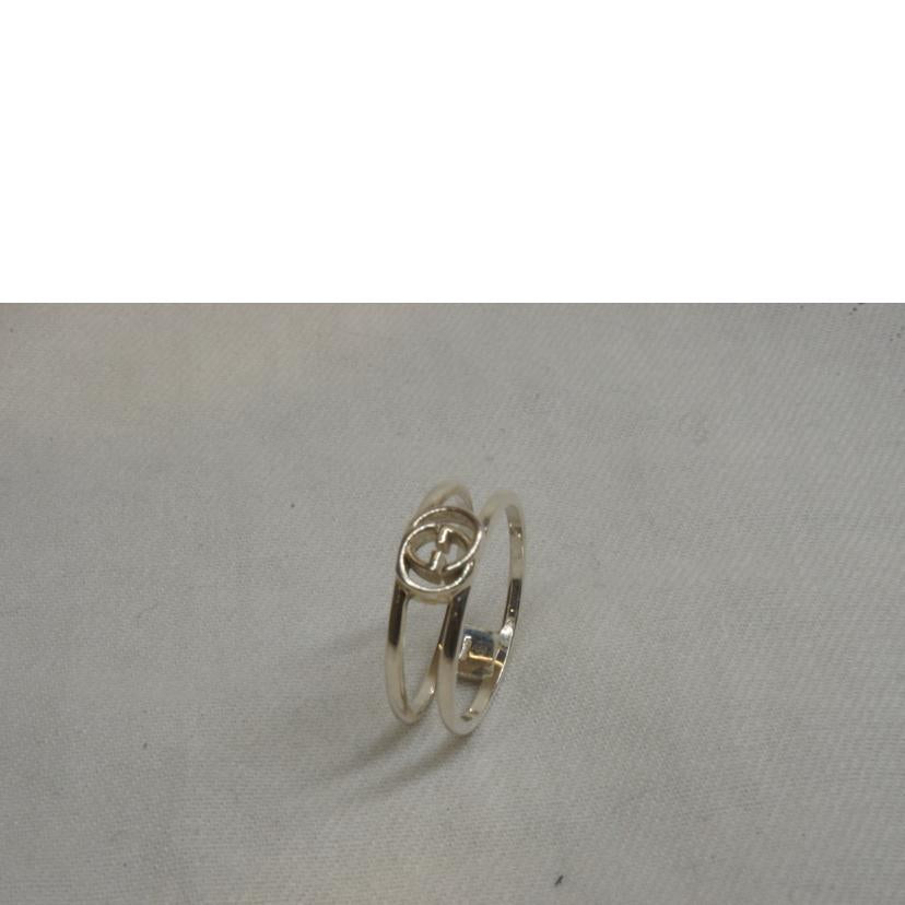 GUCCI/Ag925SVインターロッキングGスリムオープンリング//☆1695MI/ABランク/92