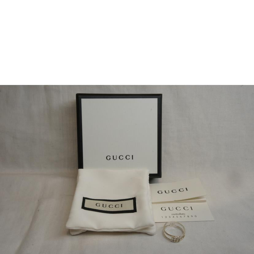 GUCCI/Ag925SVインターロッキングGスリムオープンリング//☆1695MI/ABランク/92