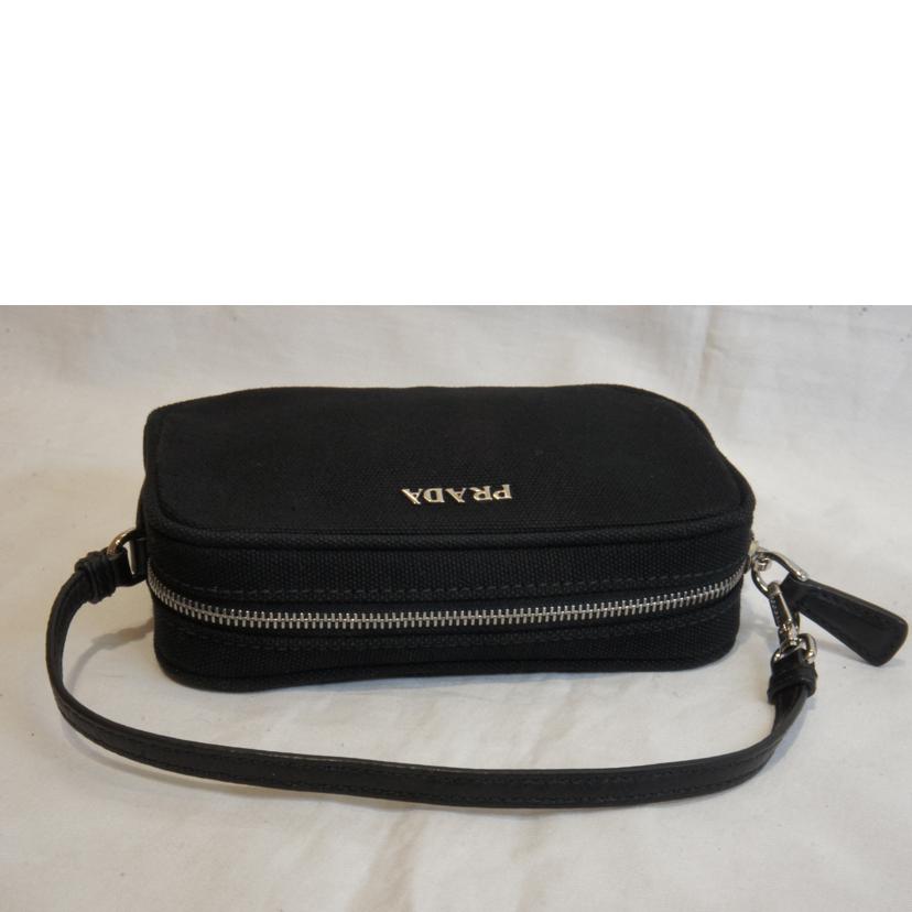PRADA プラダ/キャンバススクエアポーチブラック//204/Aランク/92