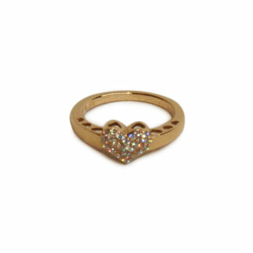 Ponte Vecchio ポンテヴェキオ/K18PGRハートモチーフダイヤ0.13ct//ABランク/92