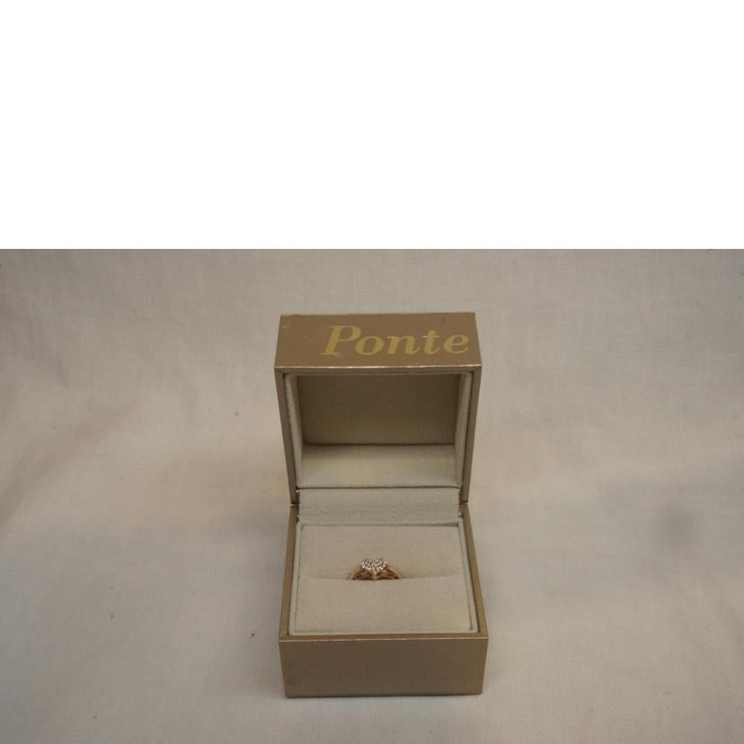 Ponte Vecchio ポンテヴェキオ/K18PGRハートモチーフダイヤ0.13ct//ABランク/92