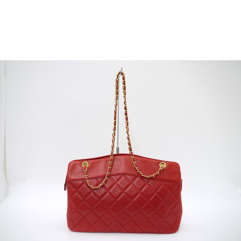 CHANEL/ラムスキンマトラッセチェーントート／レッド//137****/Bランク/69
