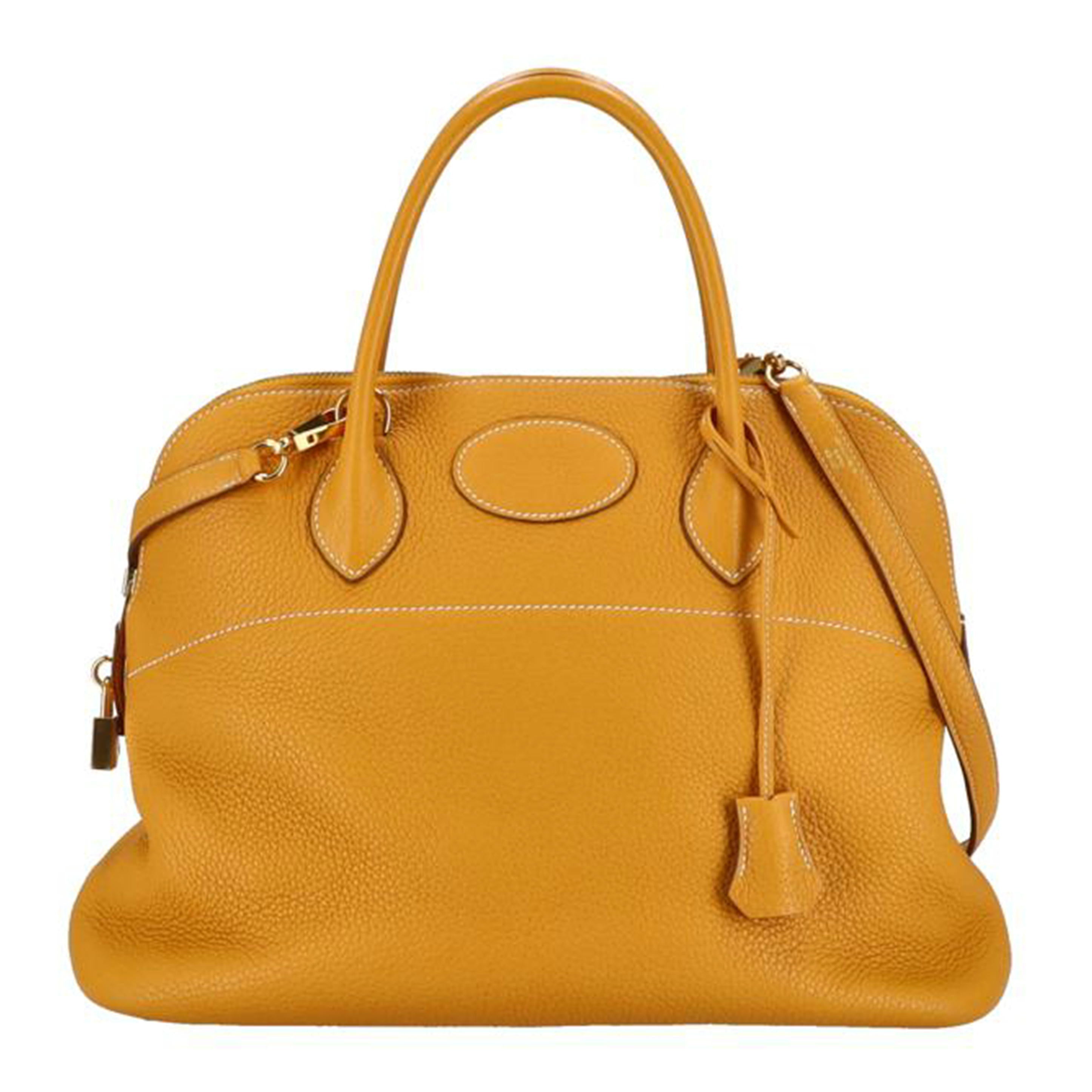 HERMES エルメス/ボリード35／トリヨンクレマンス／ムタード/□R刻印//□R ******/SAランク/24