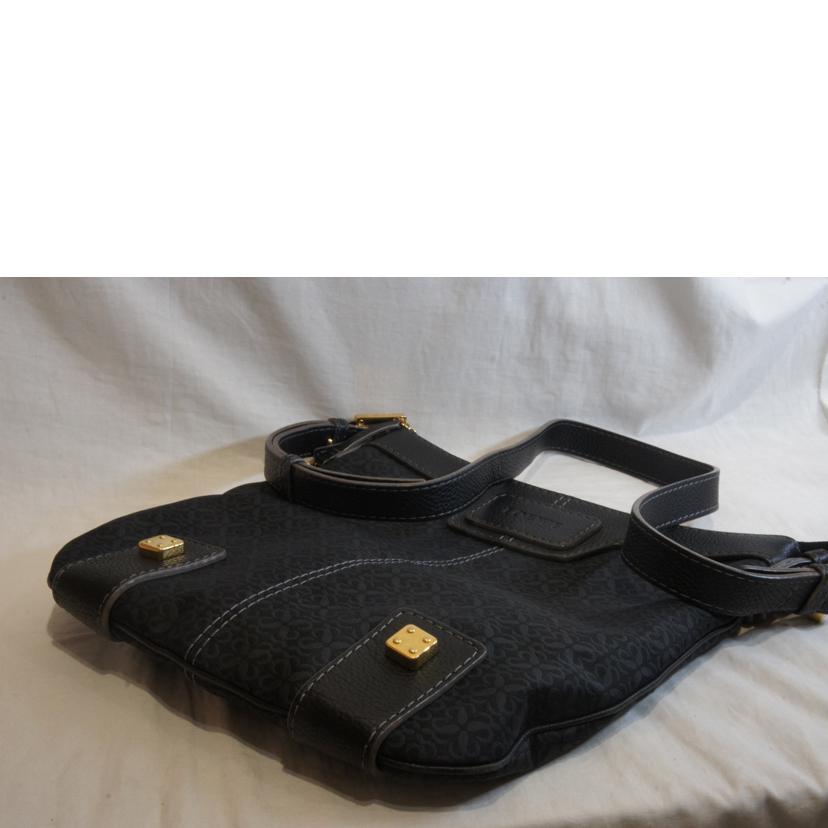 LOEWE/アナグラム総柄ナイロンショルダーブラック//Aランク/92