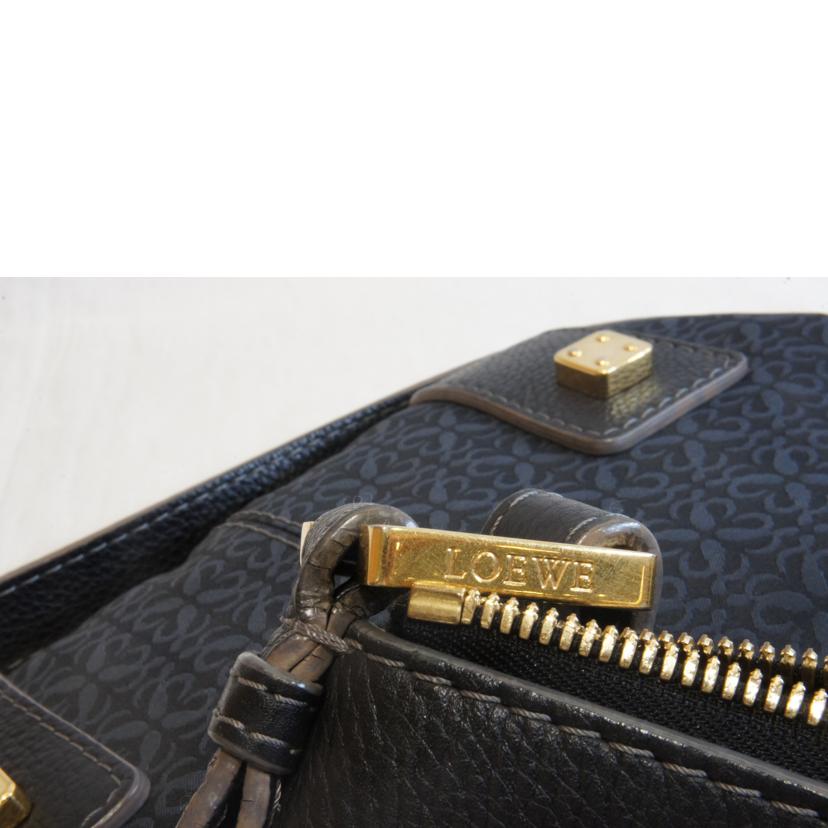 LOEWE/アナグラム総柄ナイロンショルダーブラック//Aランク/92