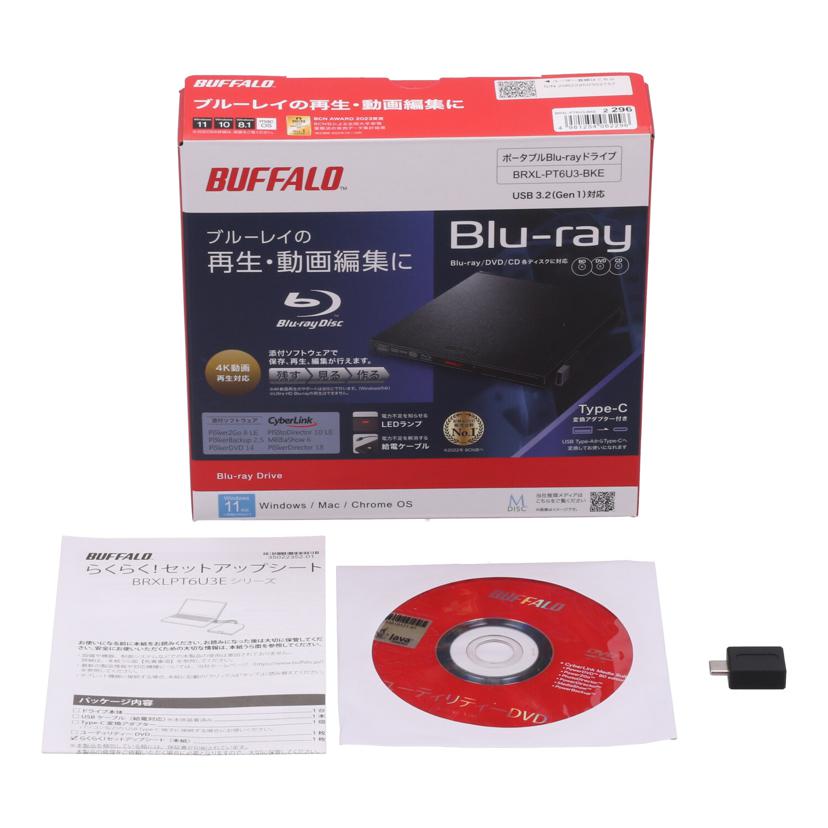 BUFFALO バッファロー　/ポータブルBlu－rayドライブ/BRXL-PT6U3-BKE//20622950302757/Bランク/85