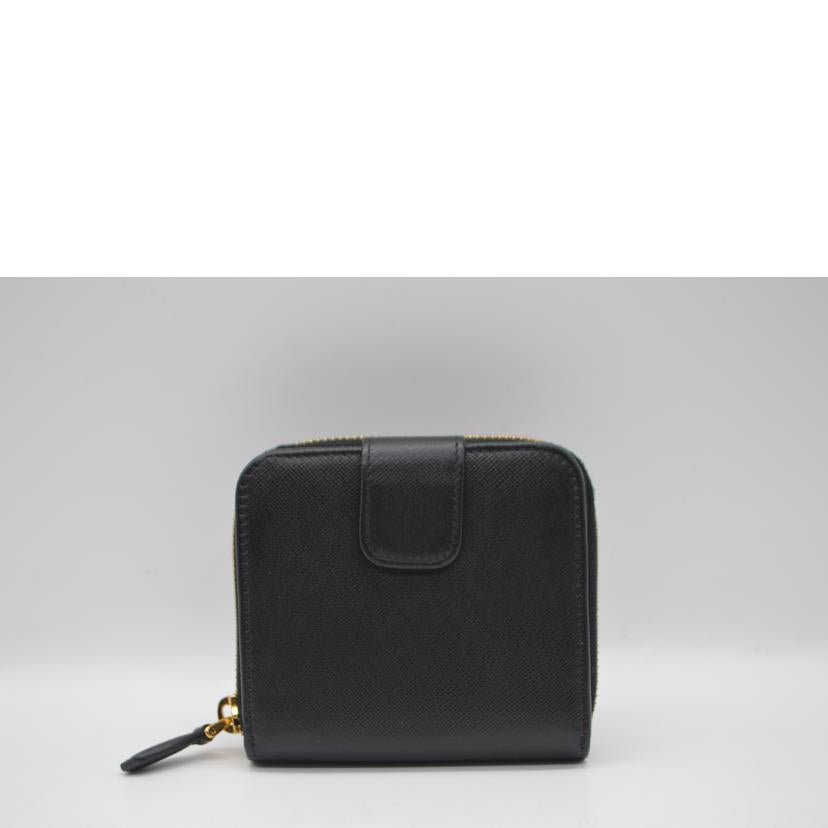 PRADA プラダ/サフィアーノメタルコンパクトレザー財布／ネロ/1ML522//107*/Aランク/89